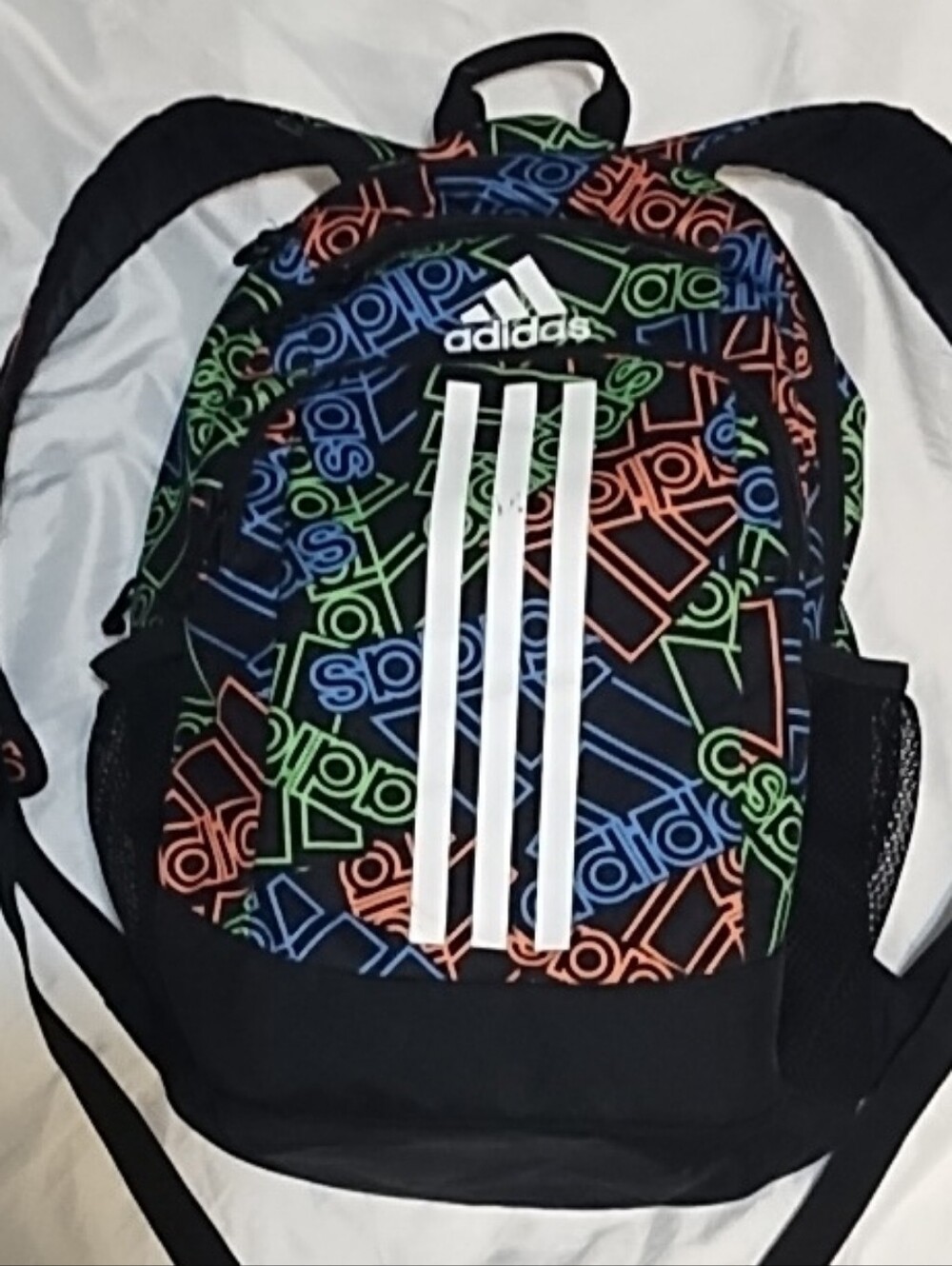 adidas Young Creator 2 Backpack with Multicolor Logo Print and White Stripes